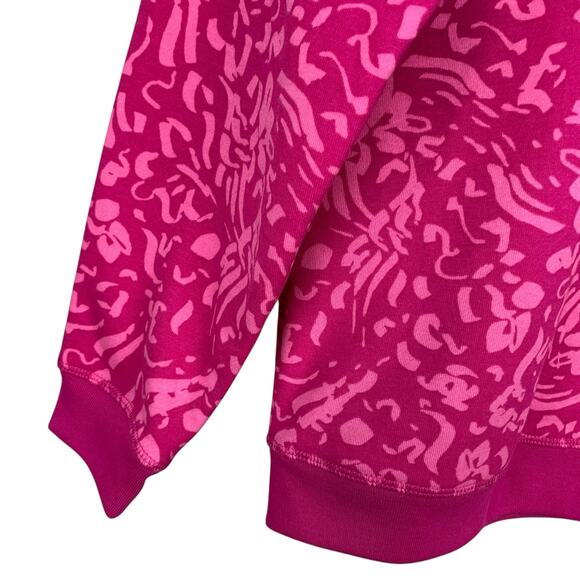 Karen Scott Sport Sweatshirt Wild Marks Pink Fleece Lined Long Sleeve Women's S - Picture 5 of 6